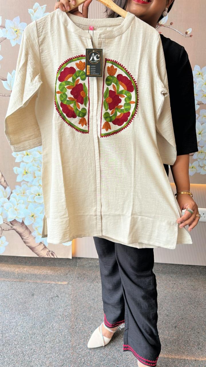 Imported fabric embroidered co ord set