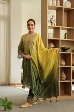 Pure muslin with Mul cotton lining in green