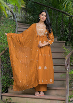 Smart cotton embroidered full suit set