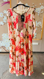 Pure chinon Anarkali gown full suit