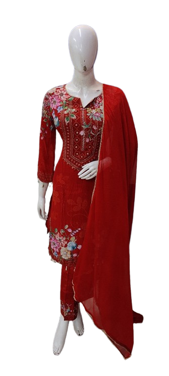 Pure crepe digital printed suit set