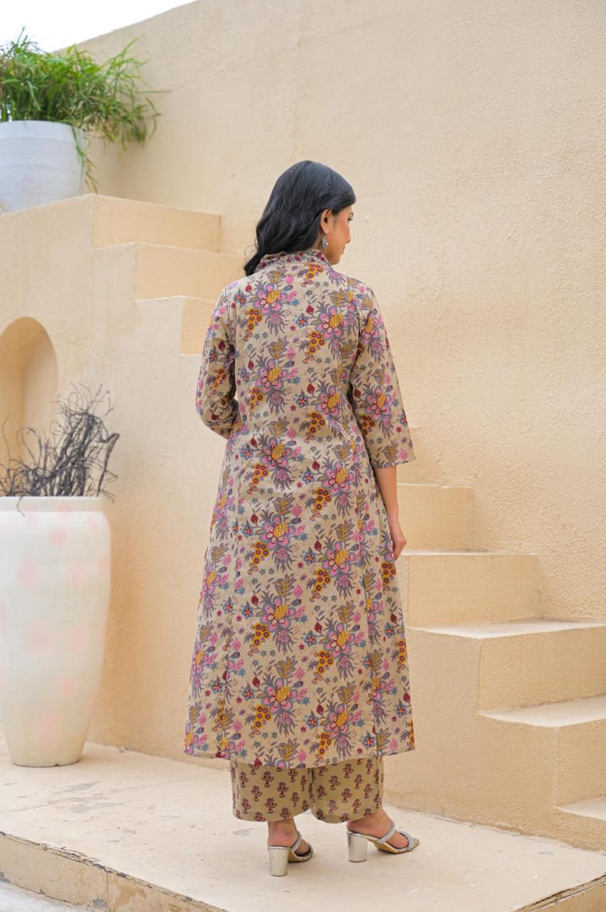 Pure cotton A line suit set