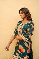 Pure pure Mul silk with lace detailing kurta pant