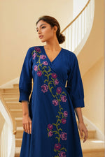 Super smart wrap on cross stitched dress