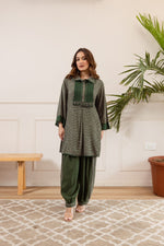 Wow wow heavy rayon co ord set in green