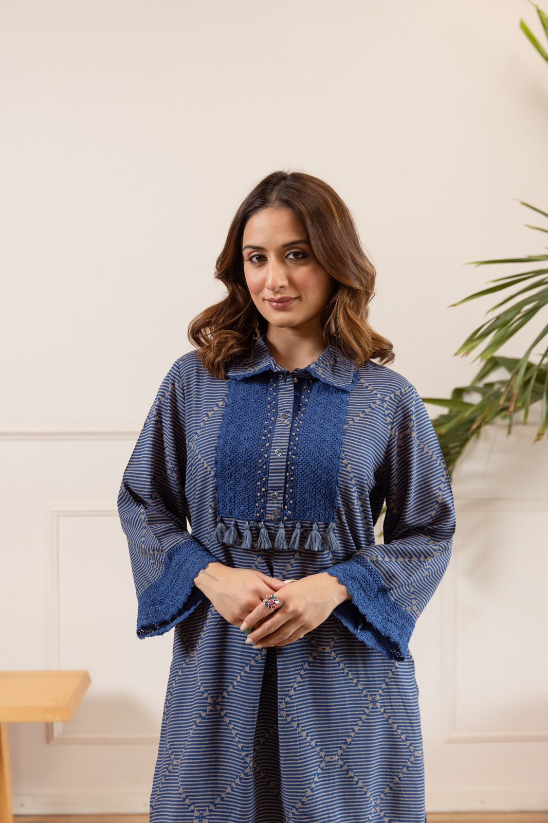 Wow wow heavy rayon co ord set in blue