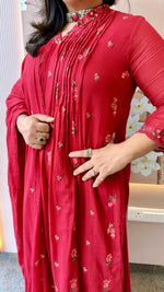 Restocked !! Super pretty Mul cotton embroidered full suit !!