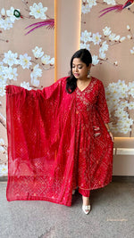 Restocked !! Bandhani Angrakha cotton suit set !!
