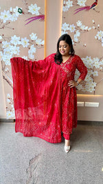 Restocked !! Bandhani Angrakha cotton suit set !!