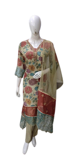 Gorgeous Kalamkari Mul silk full suit set