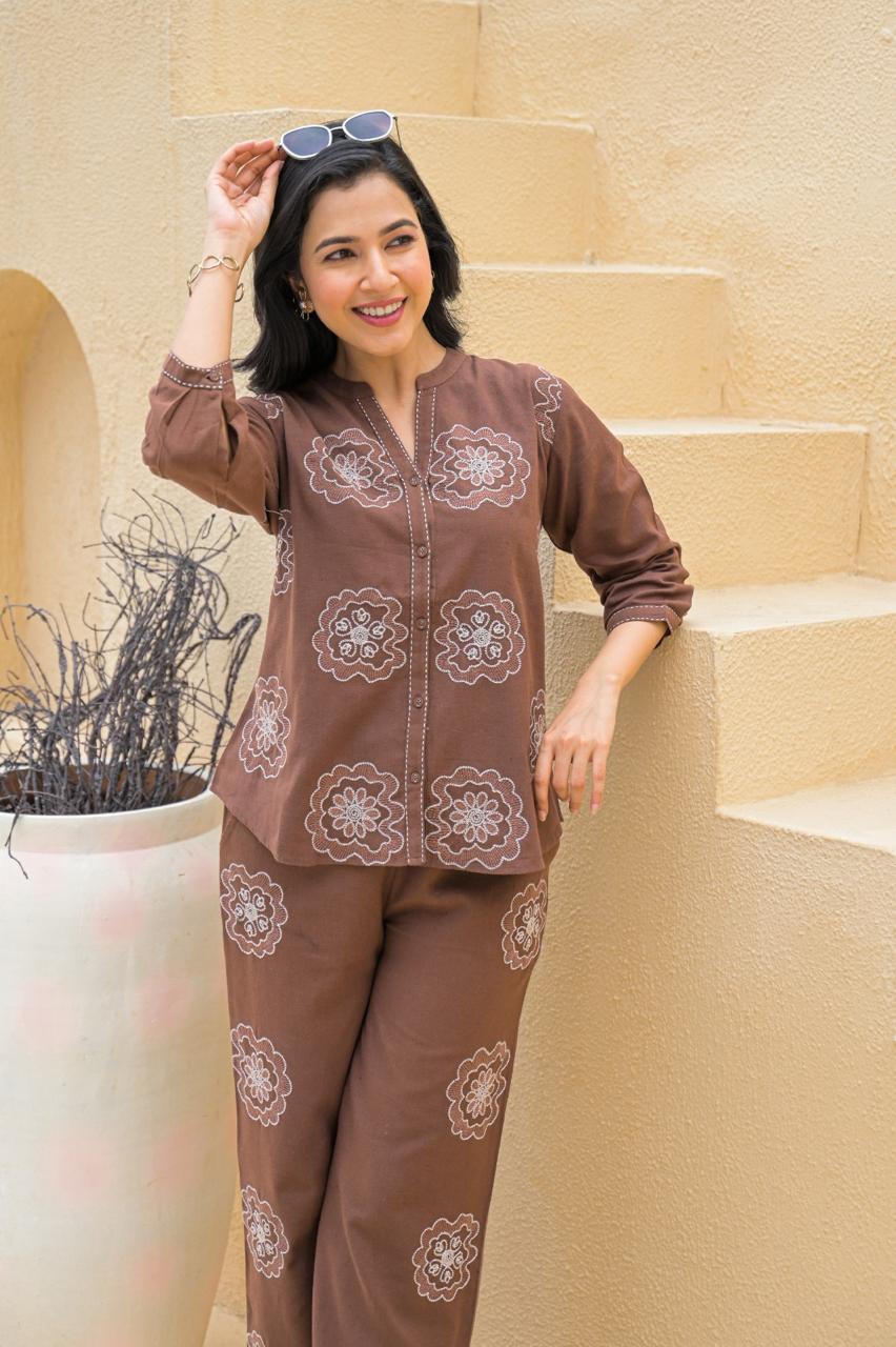 Appliqué work cotton co ord set