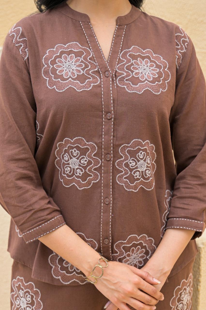 Appliqué work cotton co ord set