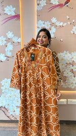 Pure cotton lace detailing suit set orange