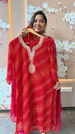 Pretty pretty georgette with lining and gotta detailing suit set ( slim fit advisable to go for a size up) in red