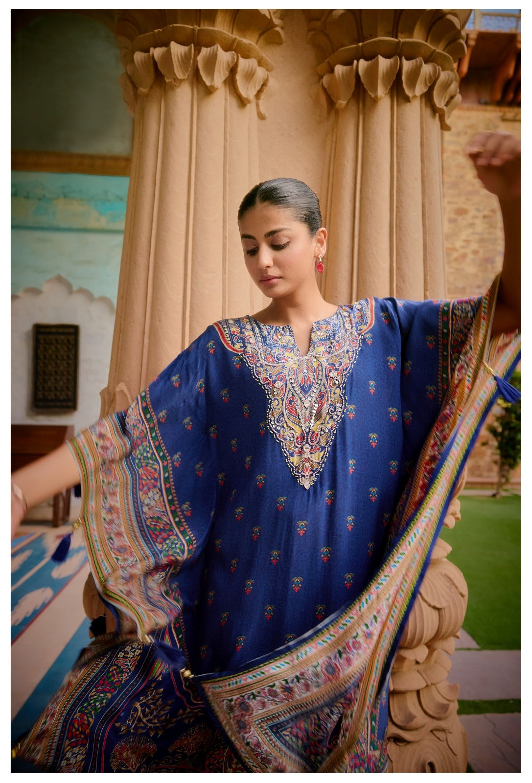 Pure crepe designer kaftan