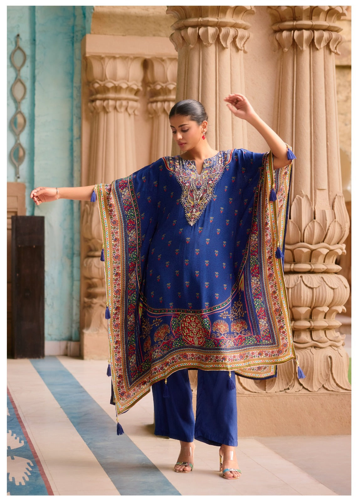 Pure crepe designer kaftan