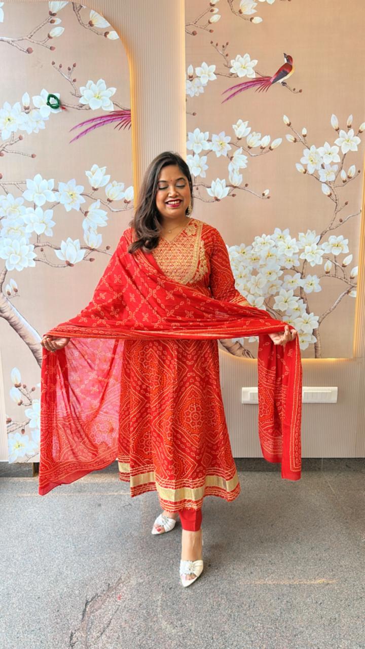 Pure cotton goyal detailing suit set