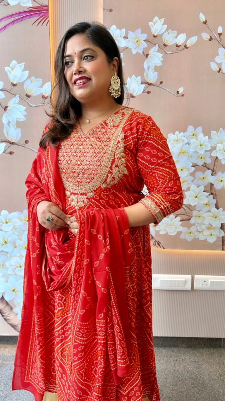 Pure cotton goyal detailing suit set