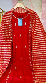 Russian silk gotta detailing suit with tissue dupatta