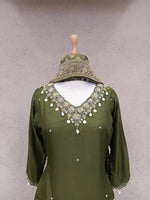 Gorgeous dola silk fully embellished suit set (extra margin available)