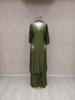 Gorgeous dola silk fully embellished suit set (extra margin available)