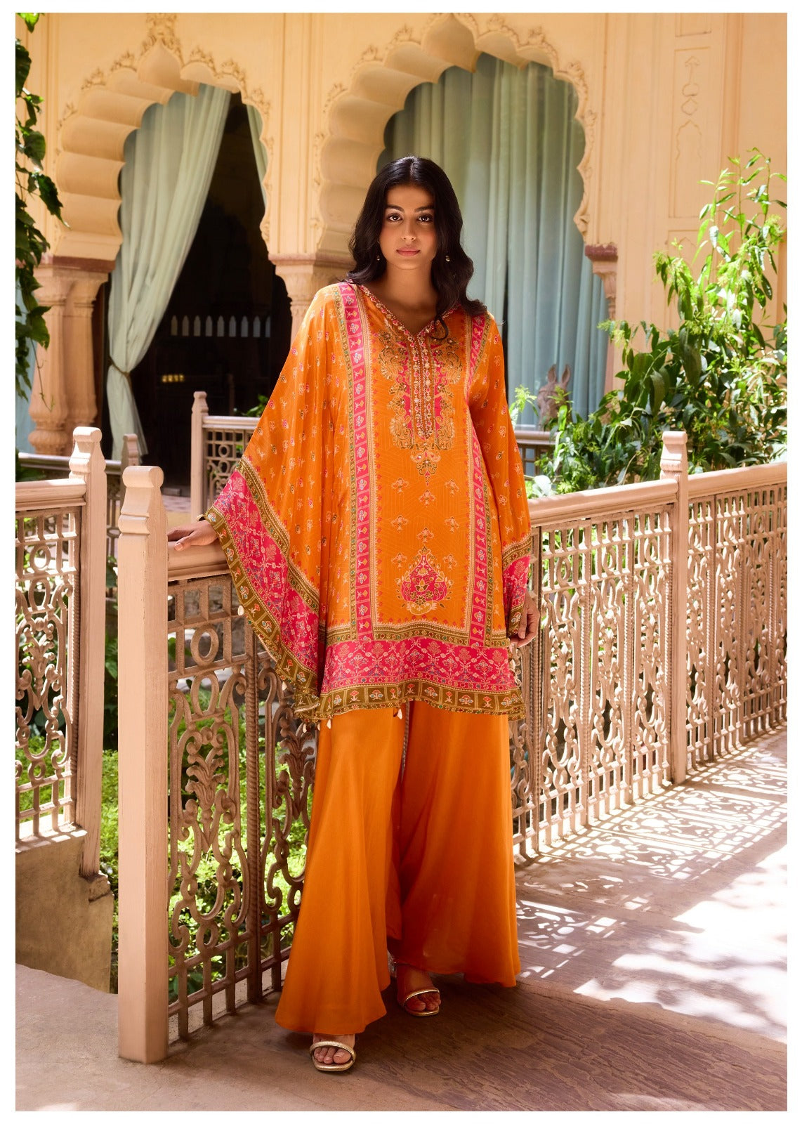 Pure crepe lining butterfly kaftan