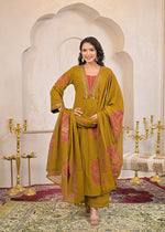 Designer cotton appliqué work suit set