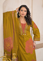 Designer cotton appliqué work suit set
