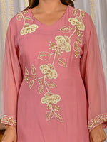 Super pretty organza full handwork co ord set in peach