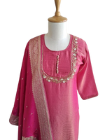 Pink shimmer tissue hand work suit set