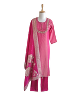 Pink shimmer tissue hand work suit set