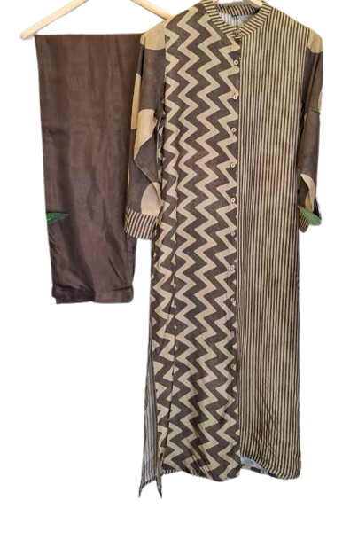 Mul silk brown kurta pant