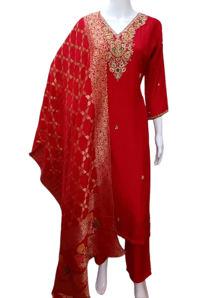 Dola silk hand work Banarasi dupatta