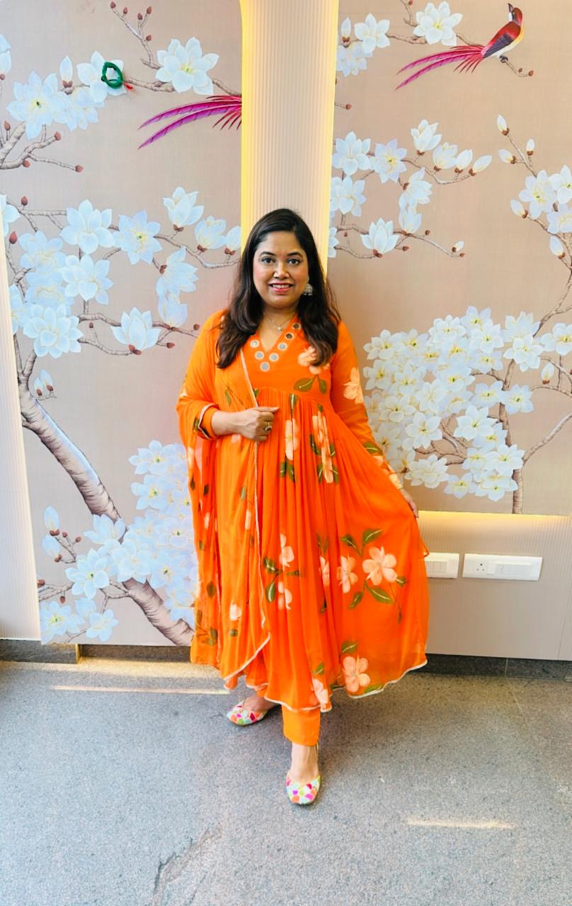 Restocked !! Gorgeous pure shiffon real mirror suit set !! Dispatch in 4-5 Days