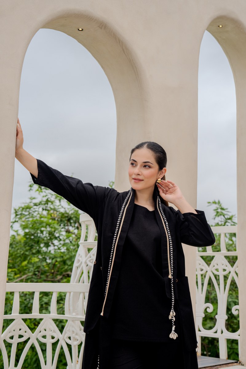 Designer cotton jacket pattern co ord set