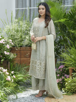 Cut work shimmer tissue full suit in green