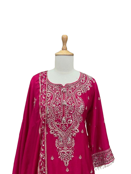 Pure chinon heavy cut work suit set