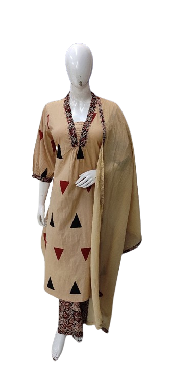 Pure cotton suit set set in beige