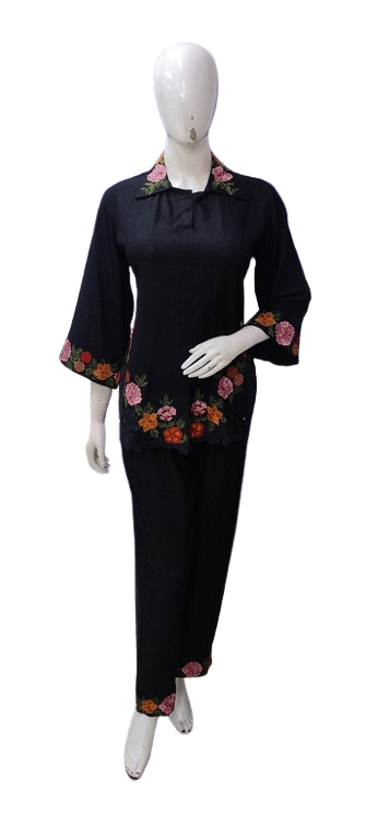 Appliqué work heavy rayon co ord