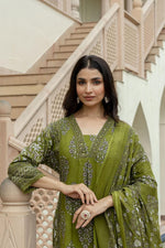 Restock!! On high demand Wow cotton suit set in green