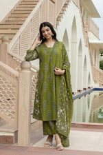 Restock!! On high demand Wow cotton suit set in green