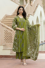 Restock!! On high demand Wow cotton suit set in green