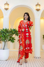 Pure crepe flared Anarkali suit set