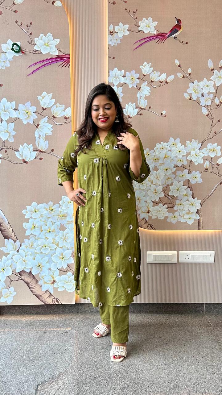 Premium Mul cotton sunflower kurta pant