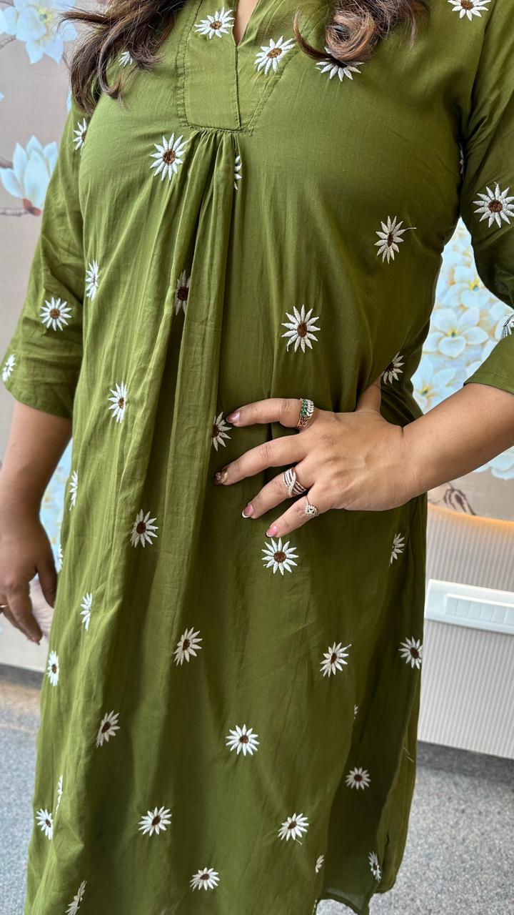 Premium Mul cotton sunflower kurta pant