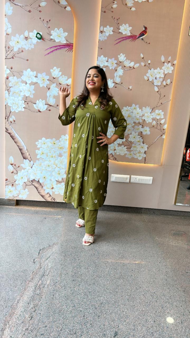 Premium Mul cotton sunflower kurta pant