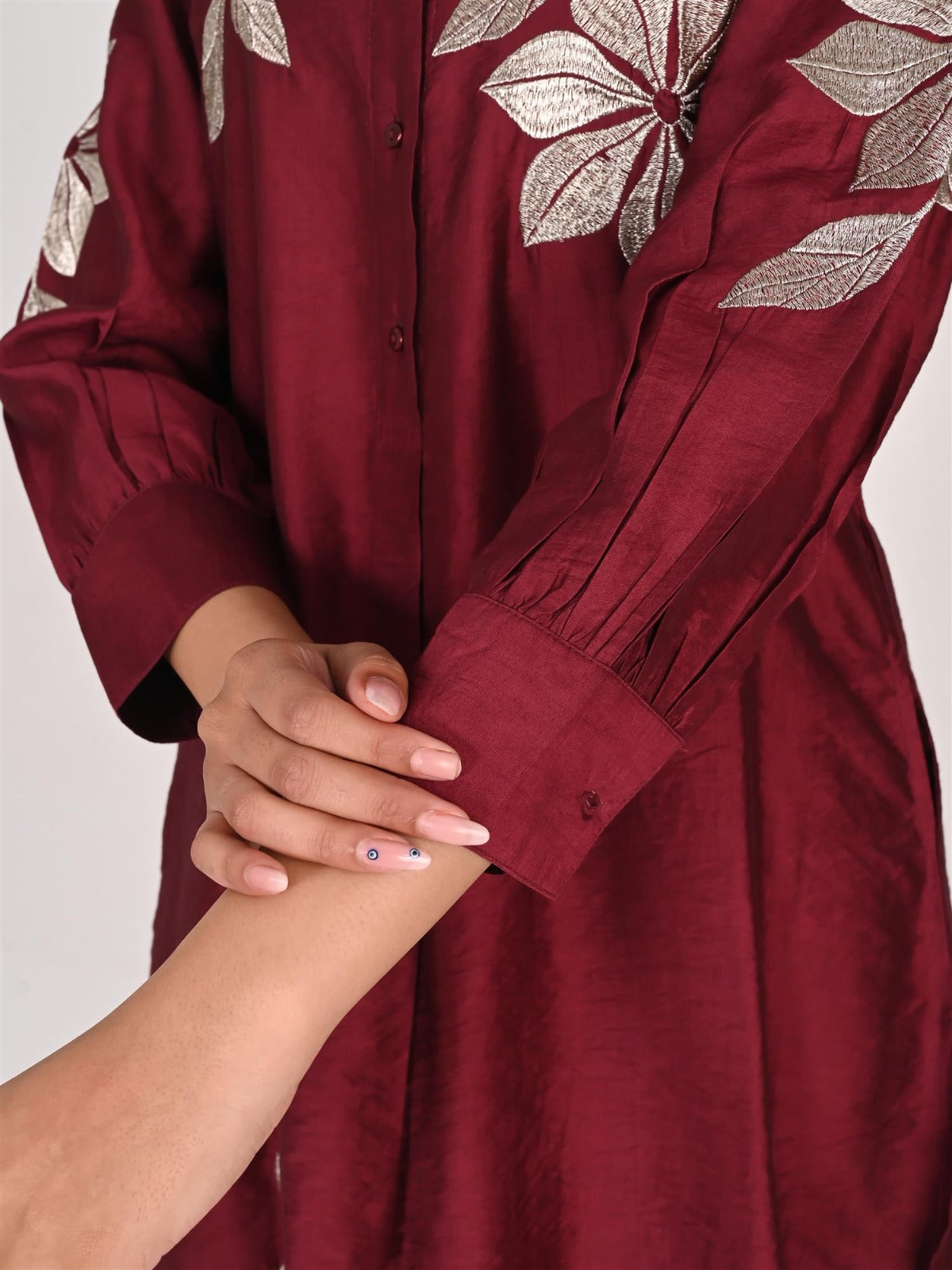 Pretty plum Zari embroidered co ord