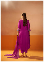 Pretty chinon embroidery suit set