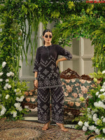 Smart pure crepe black bandhani co ord