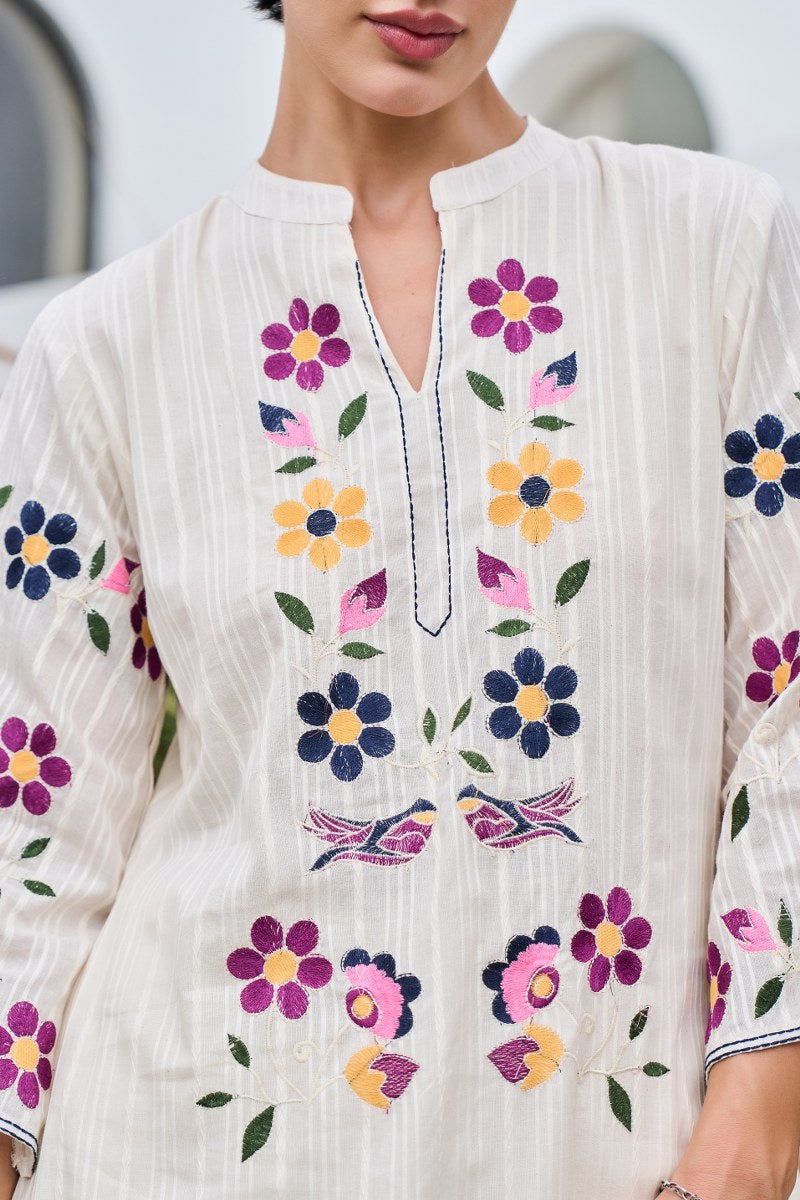 Appliqué work kurta pant